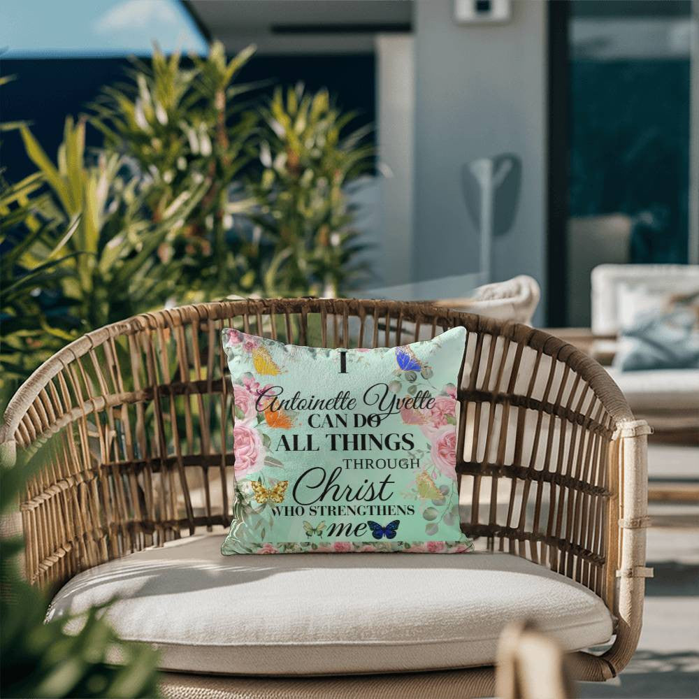 Personalize I Can Do All Things Classic Pillow Cover