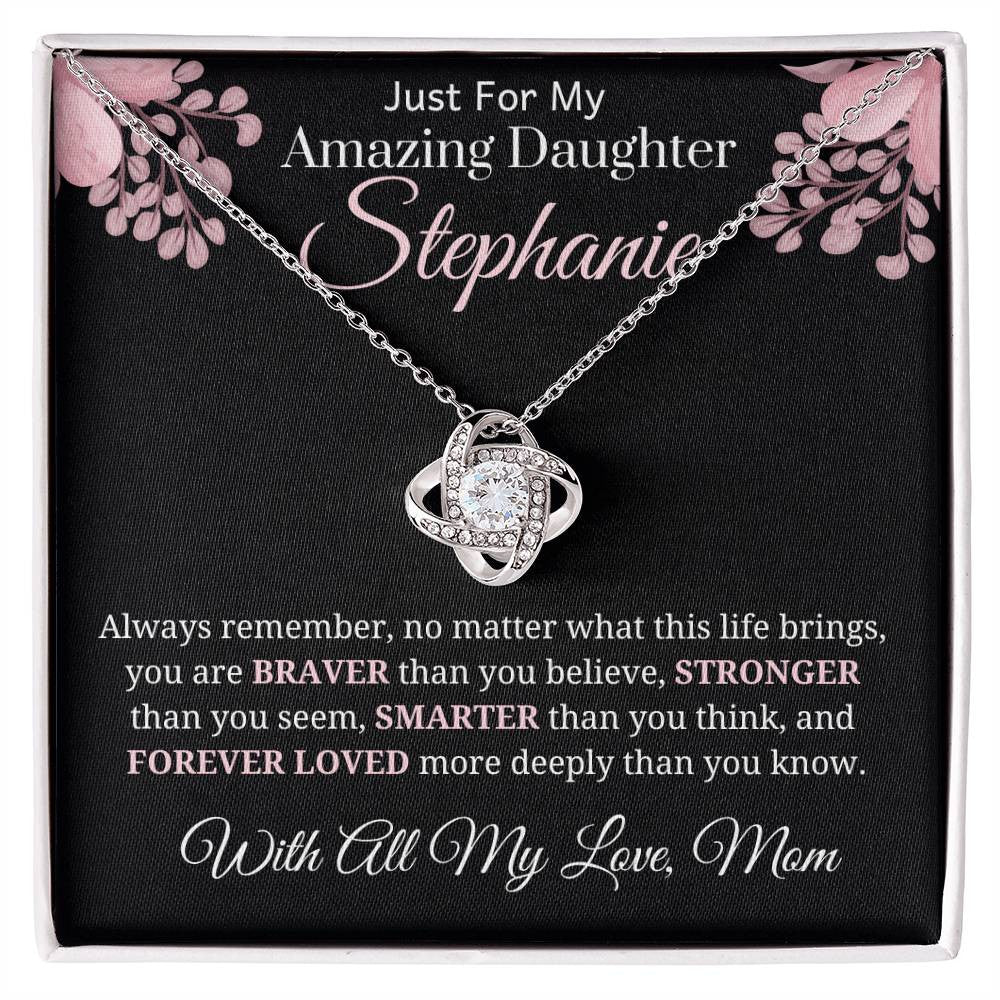 To My Amazing Daughter Love Knot Necklace