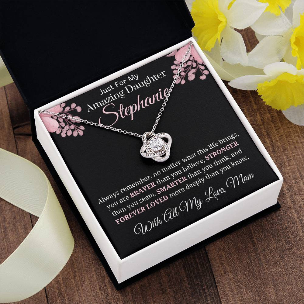 To My Amazing Daughter Love Knot Necklace