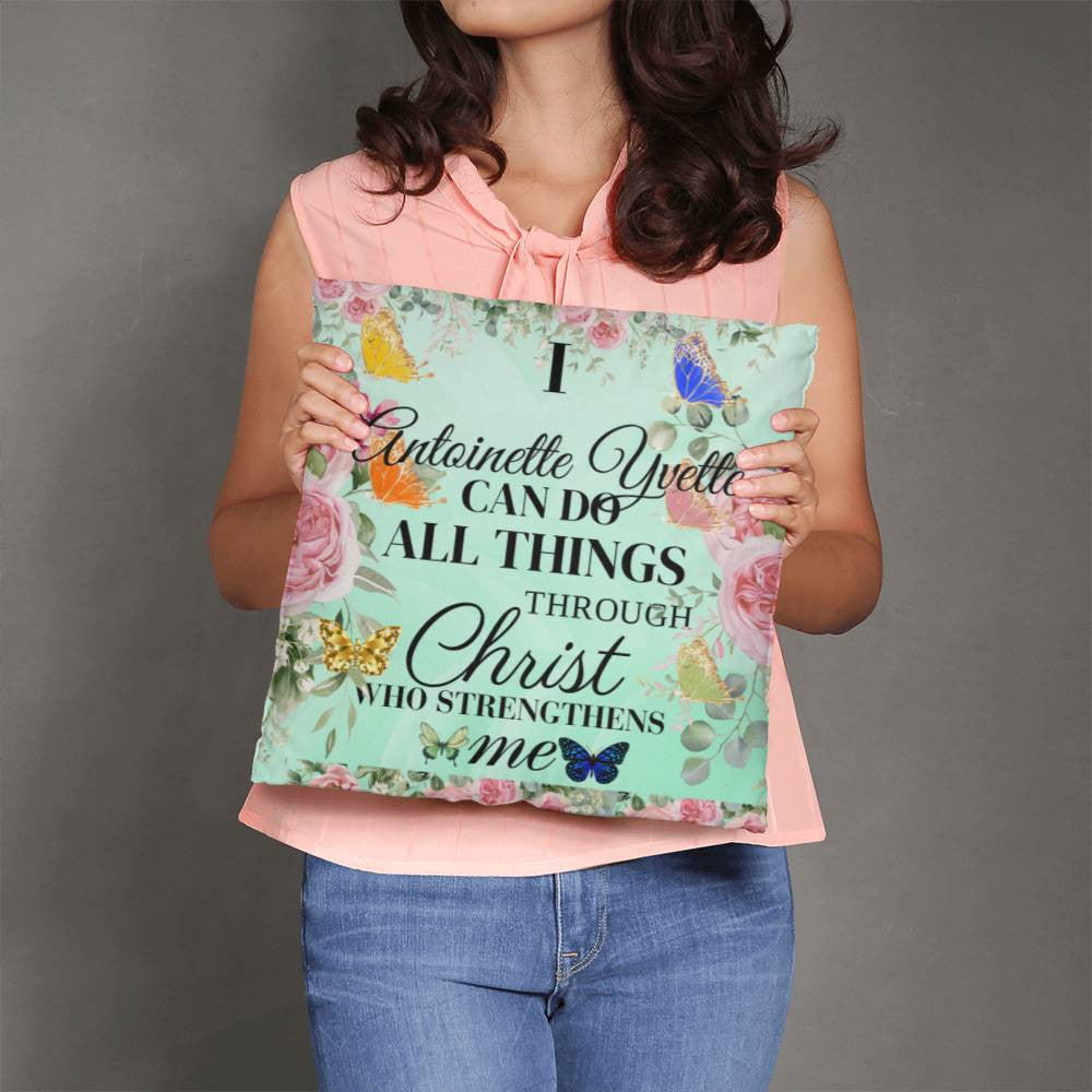 Personalize I Can Do All Things Classic Pillow Cover