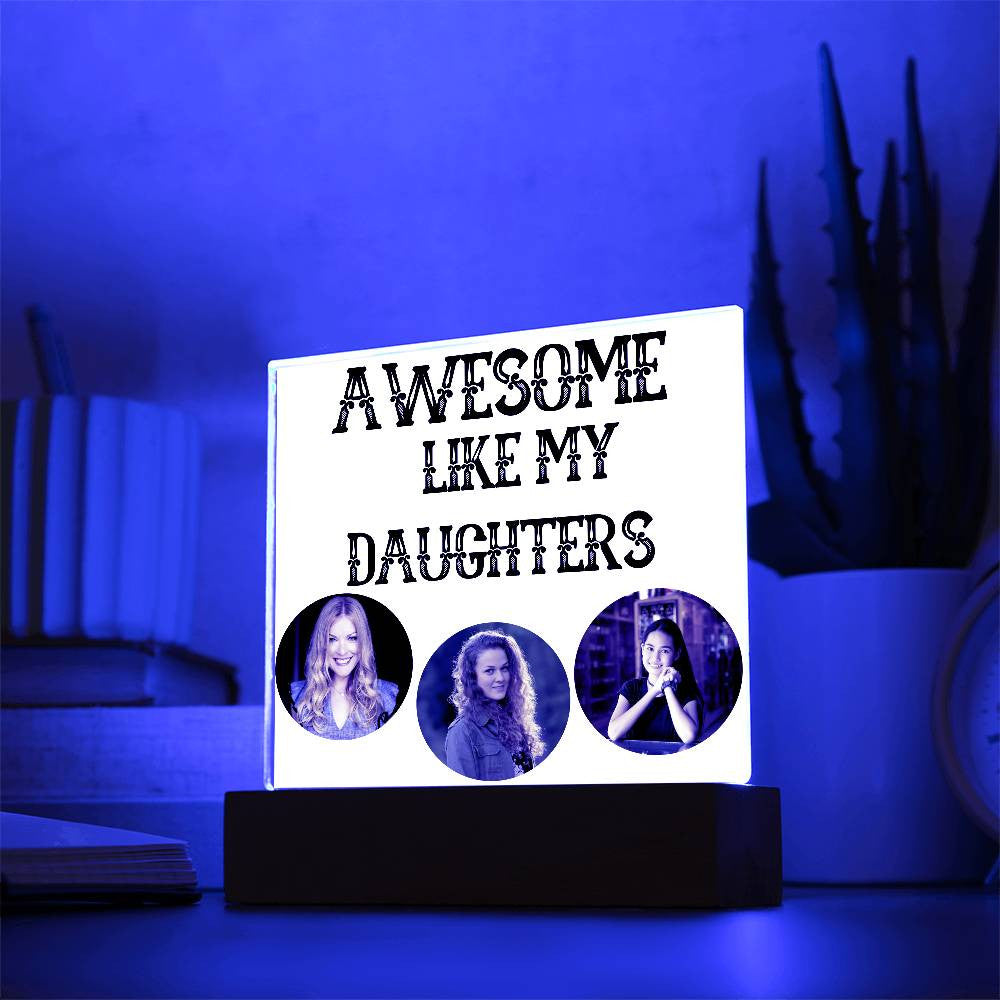 Personalized Acrylic Square Plaque LED