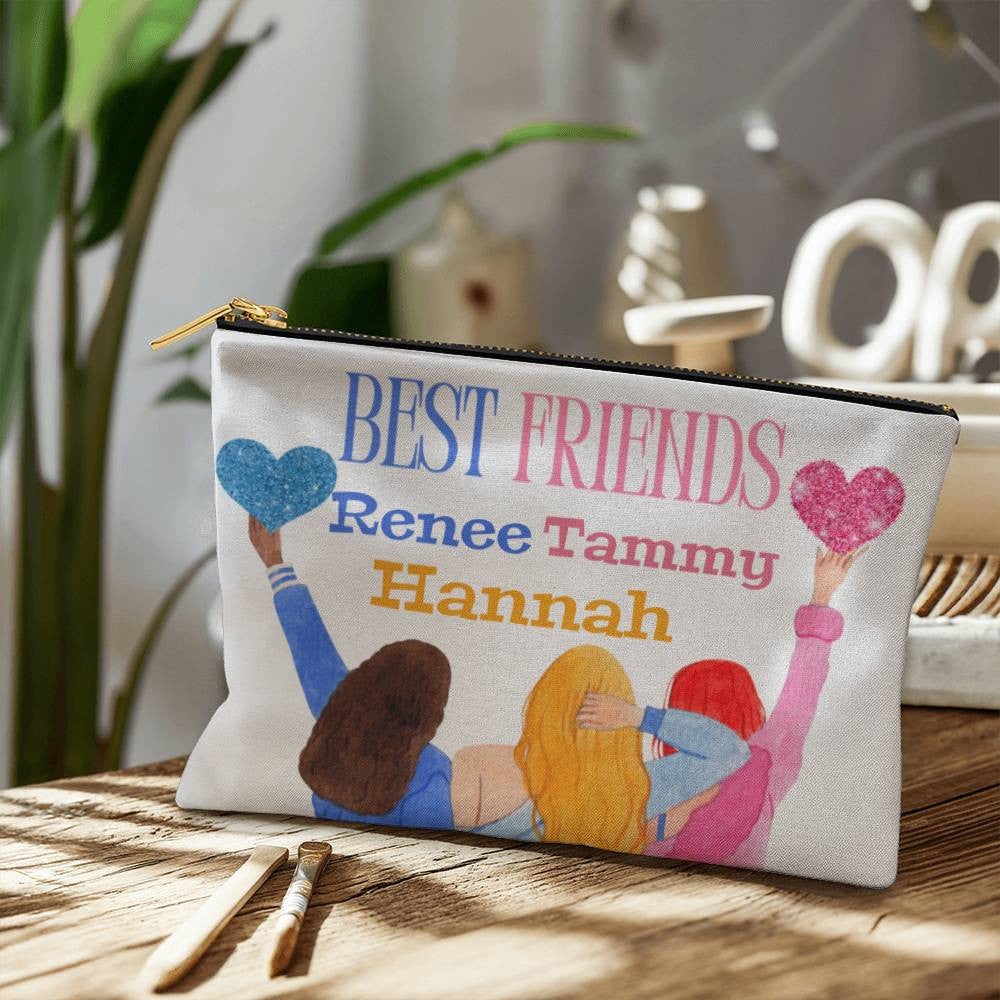 Personalized Fabric Zippered Pouch Large