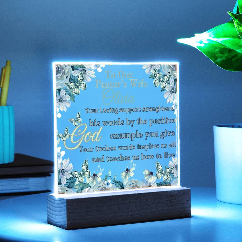 Pastor Wife Personalization Acrylic Square Plaque