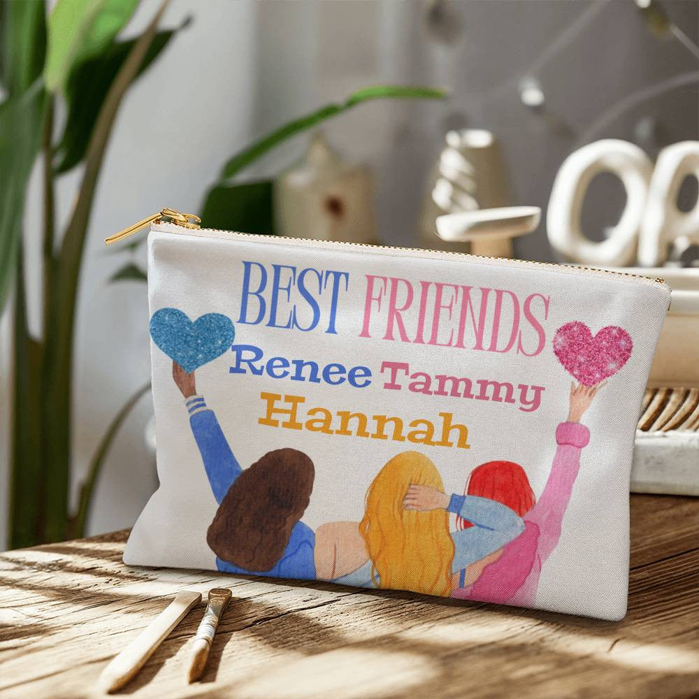Personalized Fabric Zippered Pouch Large