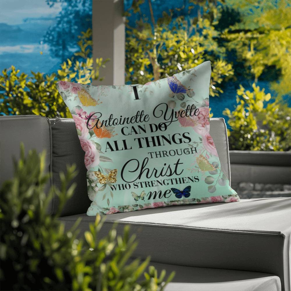 Personalize I Can Do All Things Classic Pillow Cover
