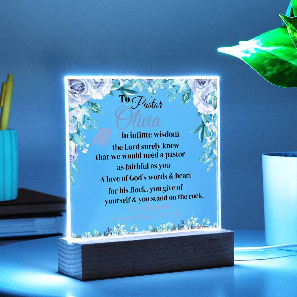 Pastor Personalized Acrylic Square Plaque