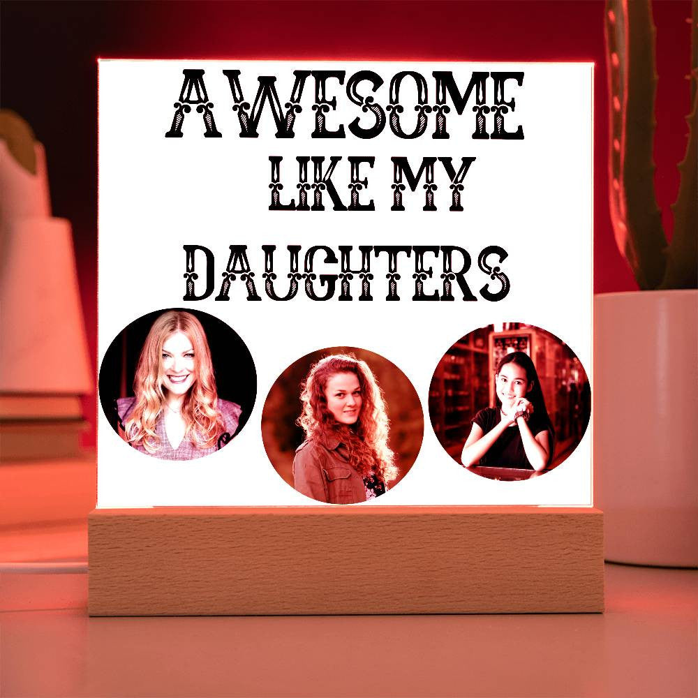 Personalized Acrylic Square Plaque LED
