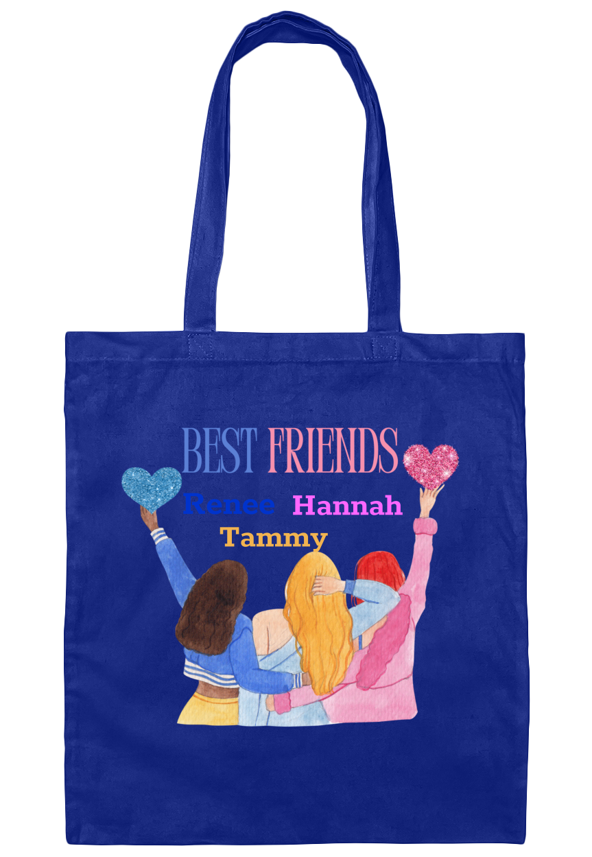Personalize Best Friends Canvas Tote Bag