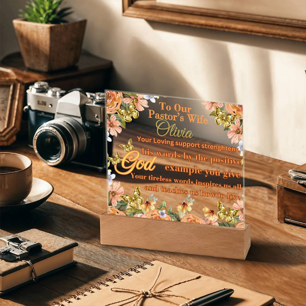 Pastor Wife Personalization Acrylic Square Plaque