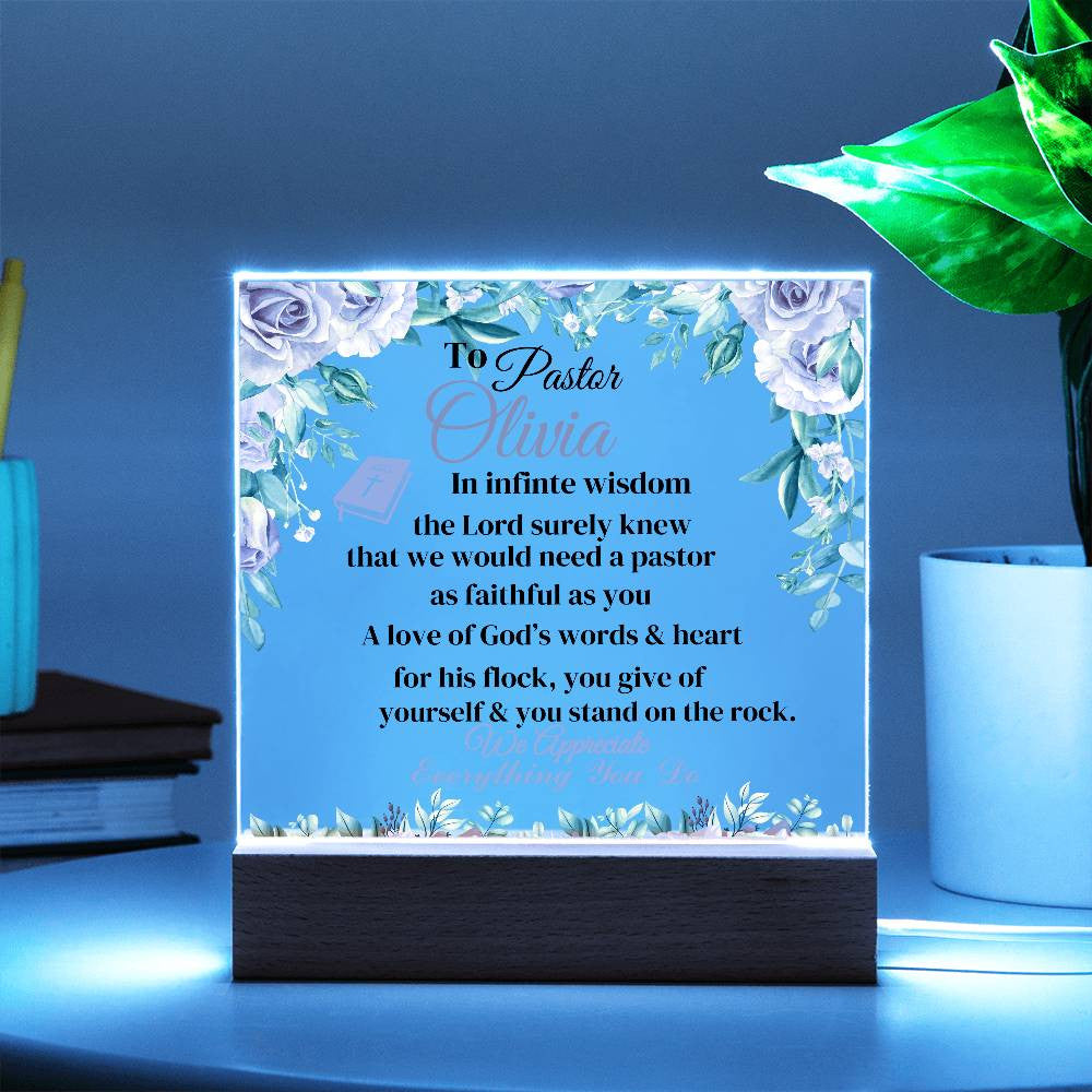Pastor Personalized Acrylic Square Plaque