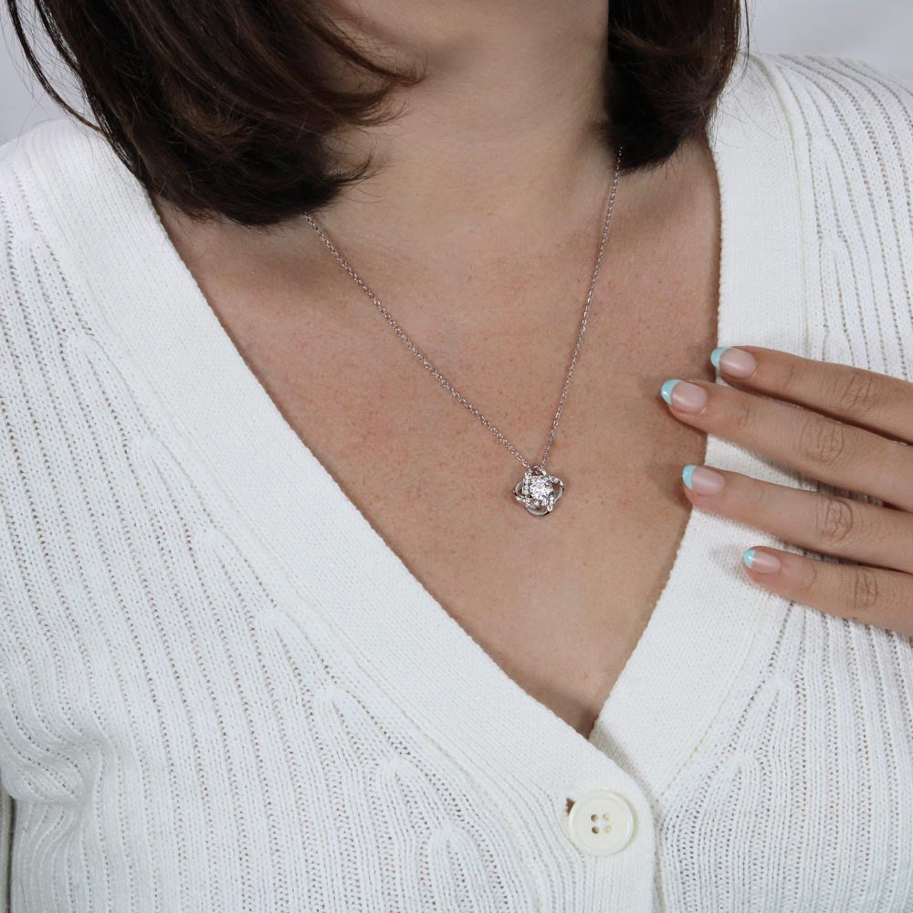 Personalized To My Beautiful Wife (Olivia) Love Knot Necklace