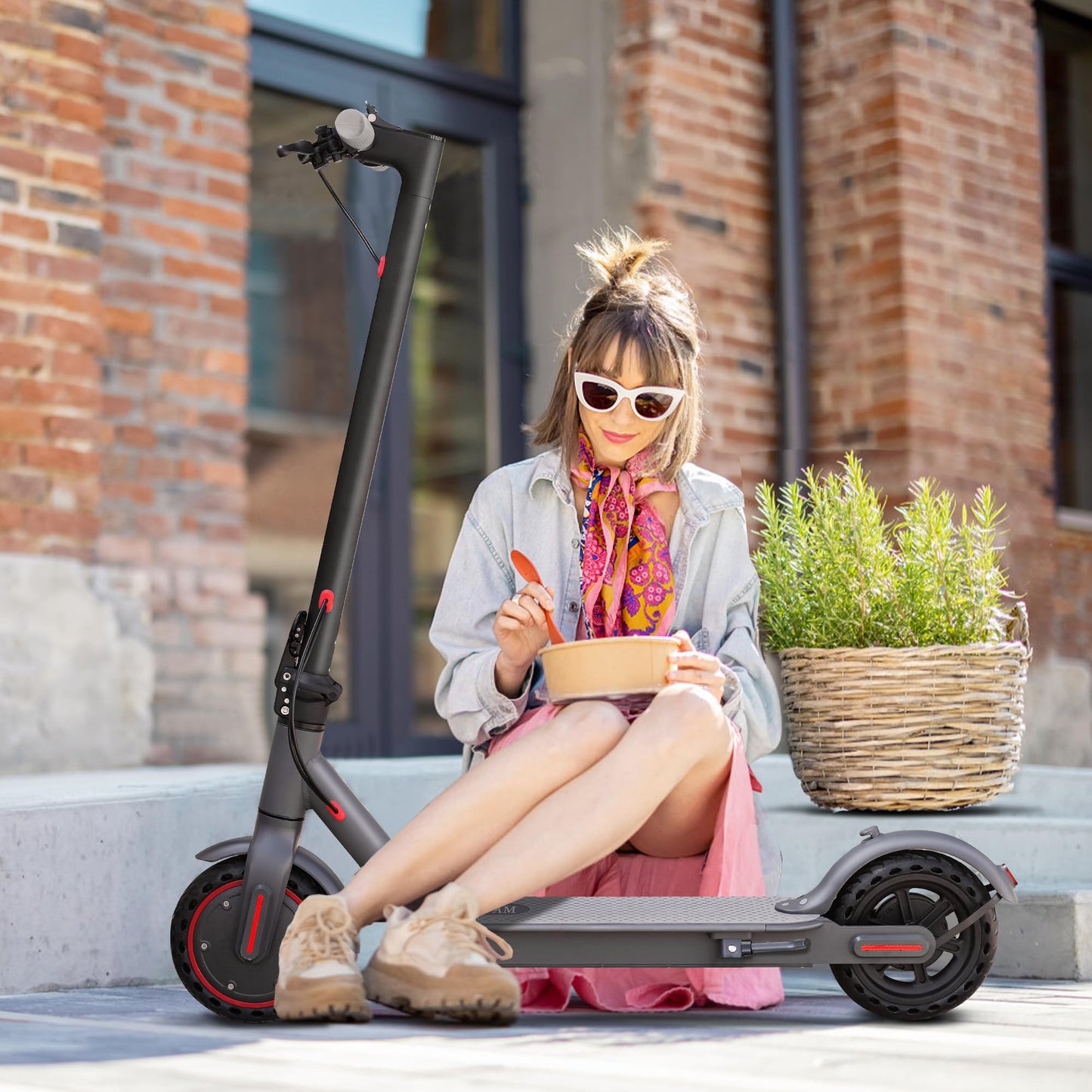 VOLPAM Electric Scooter, 350W/500W Motor, Max 21-28 Miles Range, 19/21 Mph Top Speed, 8.5''/10'' Tires, Dual Braking, Kick Scooter, 2 Wheels and Height Handlebars (10.5Ah-23Miles-350W)