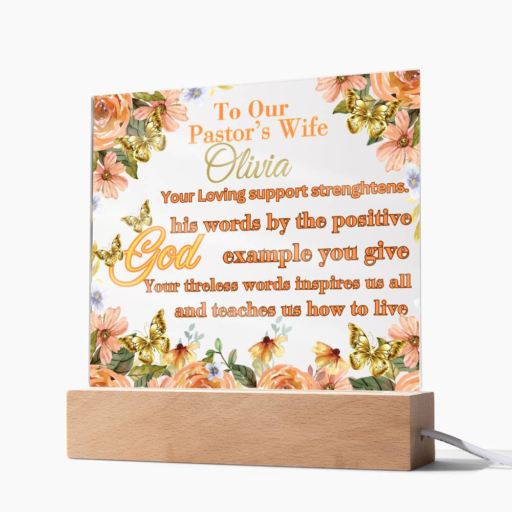 Pastor Wife Personalization Acrylic Square Plaque