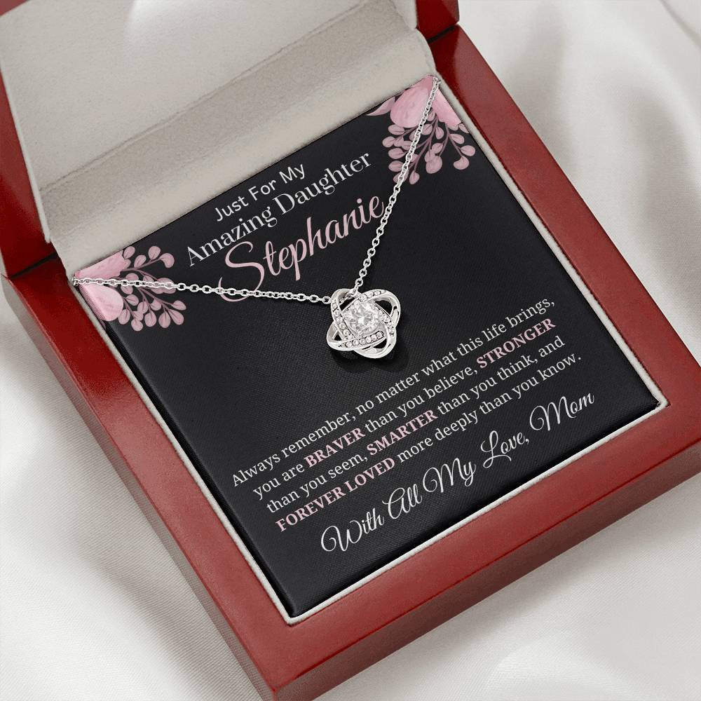 To My Amazing Daughter Love Knot Necklace