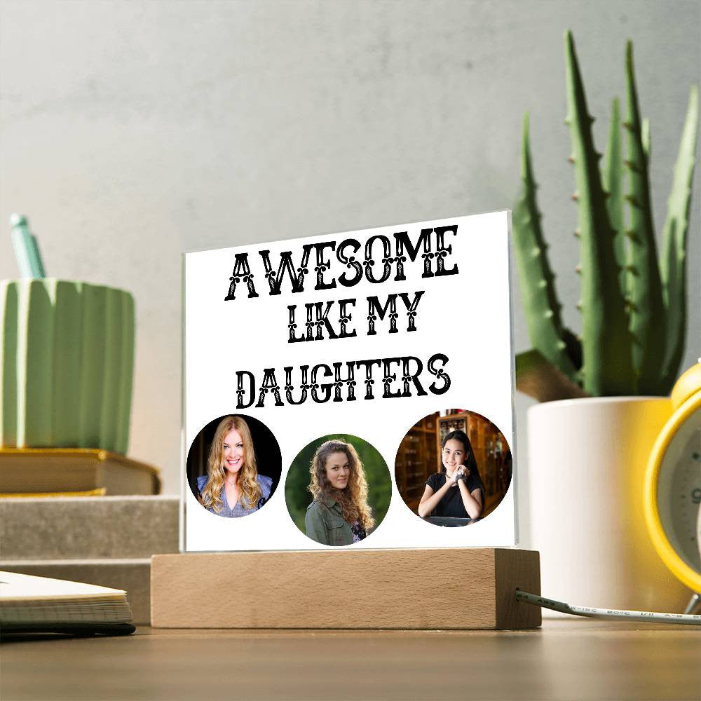 Personalized Acrylic Square Plaque LED