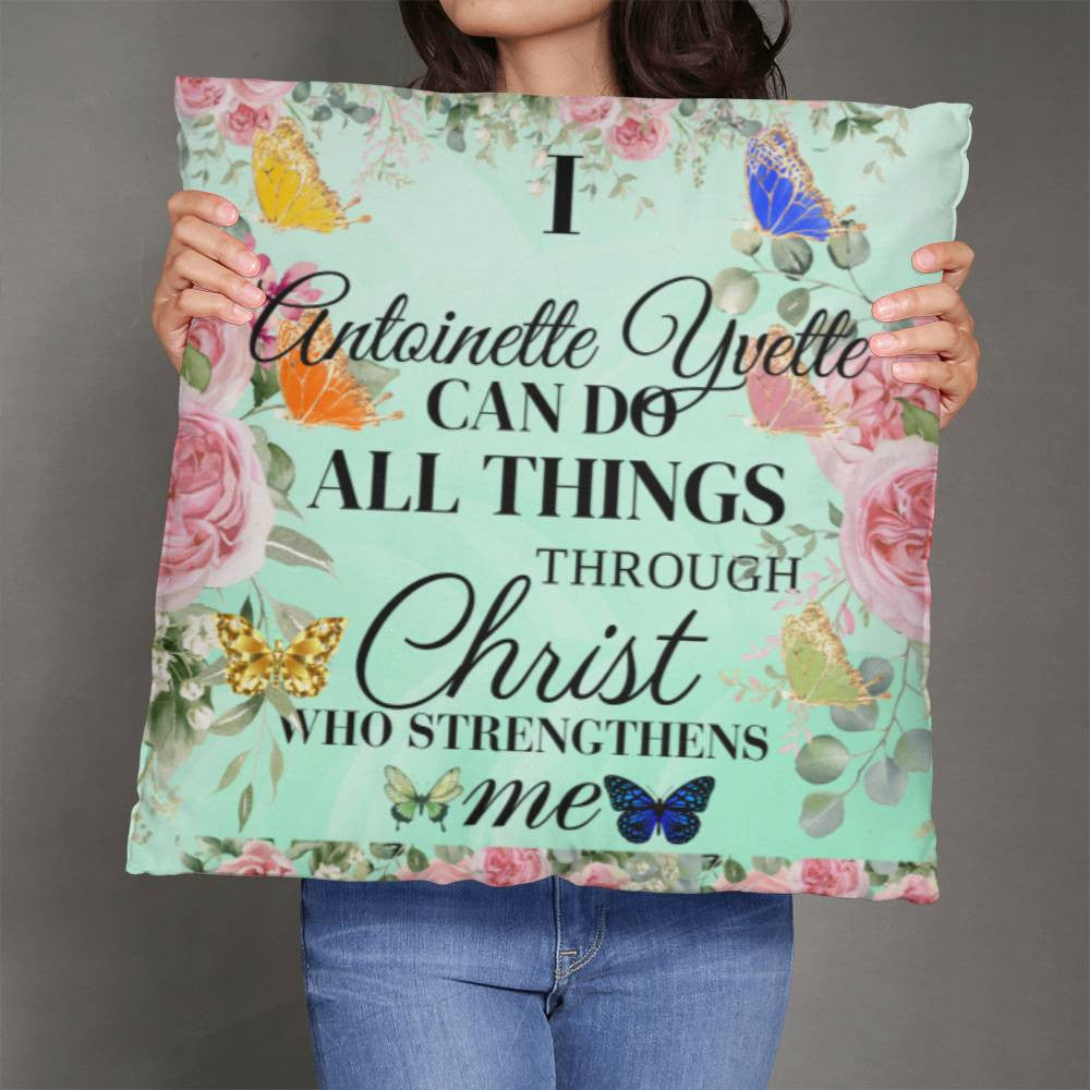 Personalize I Can Do All Things Classic Pillow Cover
