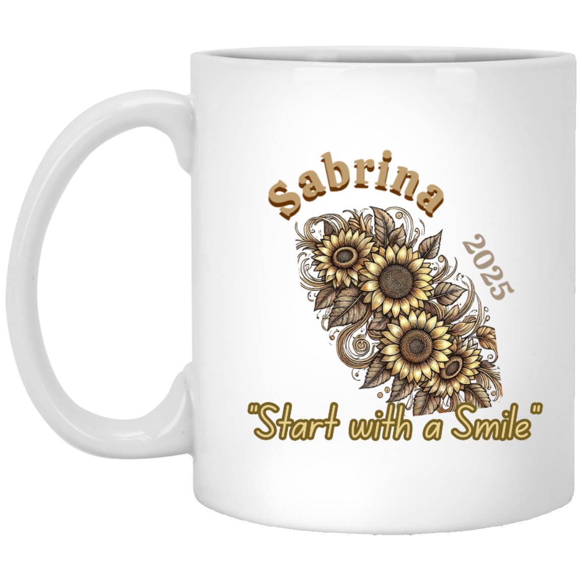 Personalized Start With A Smile Mud 11 oz. & 15oz Mug
