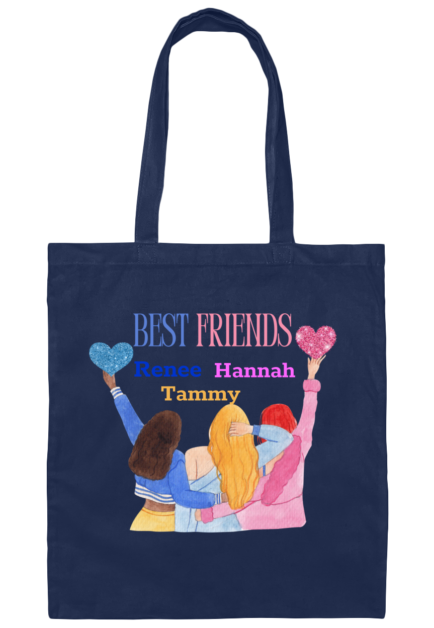 Personalize Best Friends Canvas Tote Bag