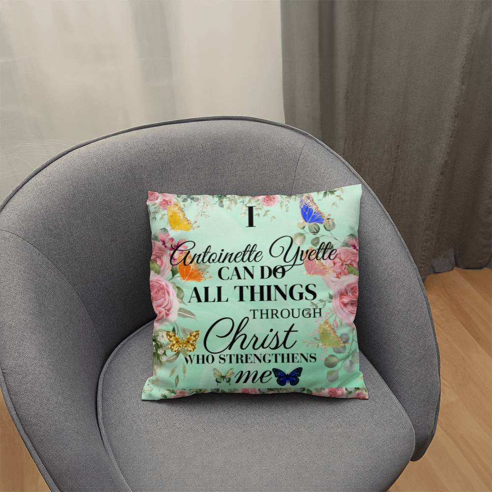 Personalize I Can Do All Things Classic Pillow Cover