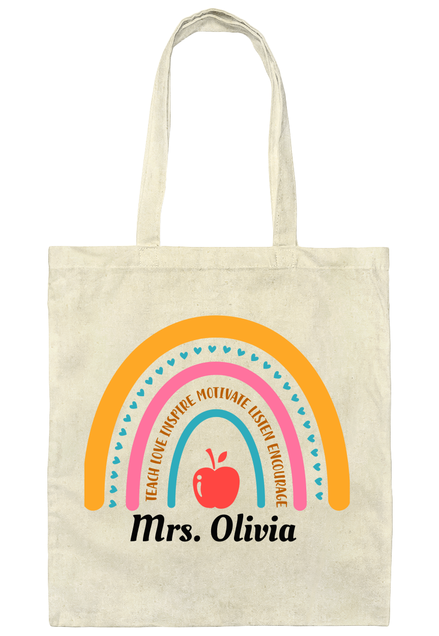 Personalize Teacher's Canvas Tote Bag