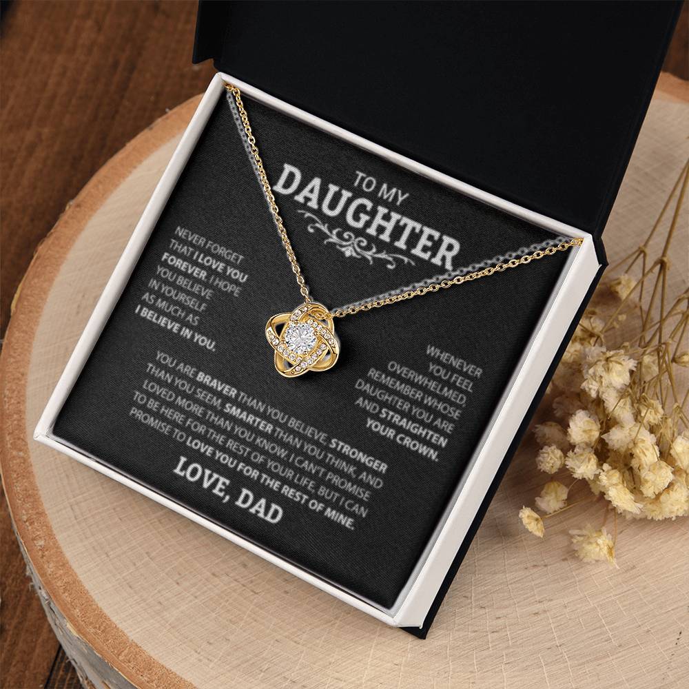 To My Daughter Love Knot Necklace