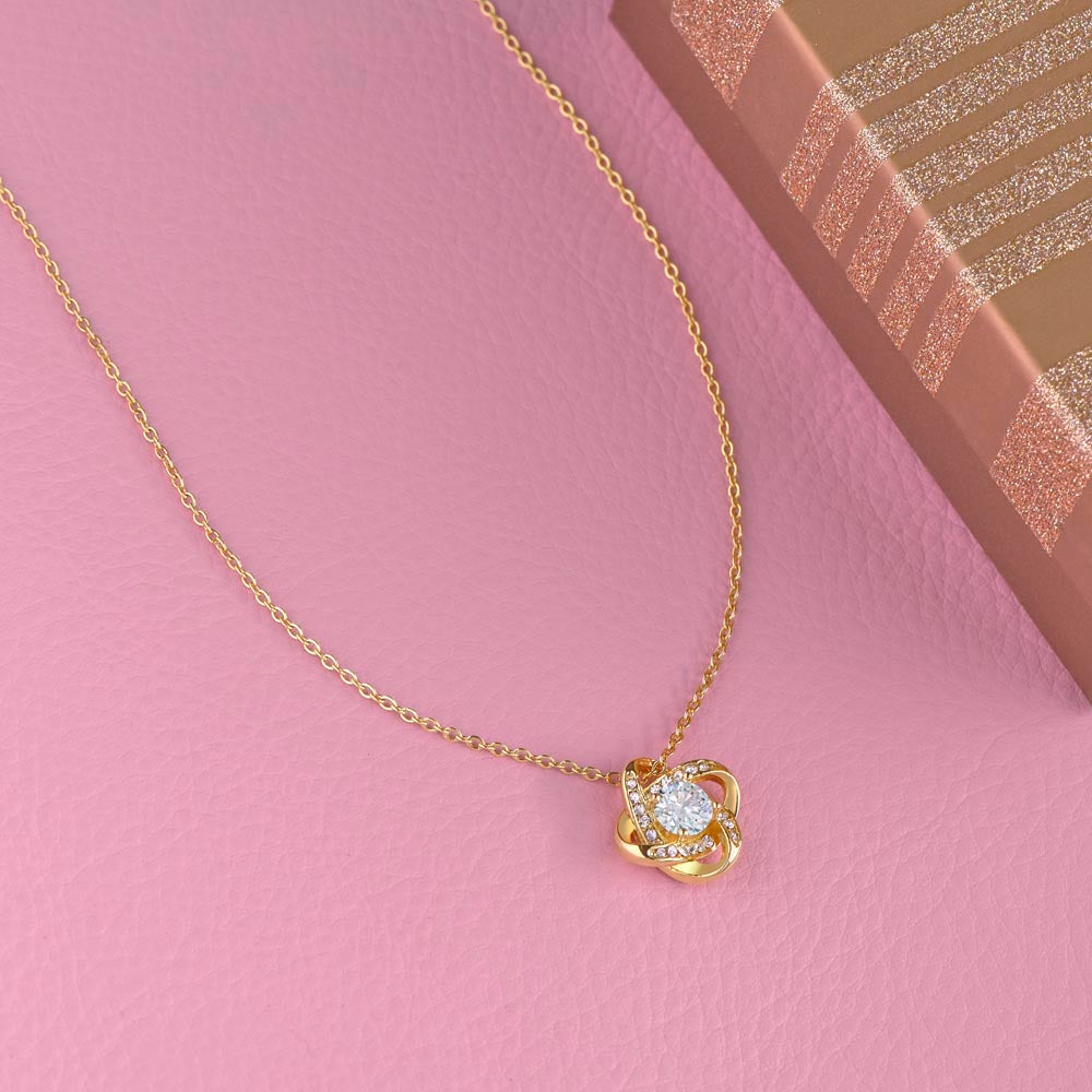 To My Daughter Love Knot Necklace
