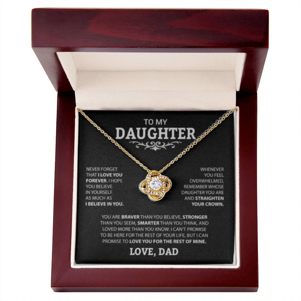 To My Daughter Love Knot Necklace
