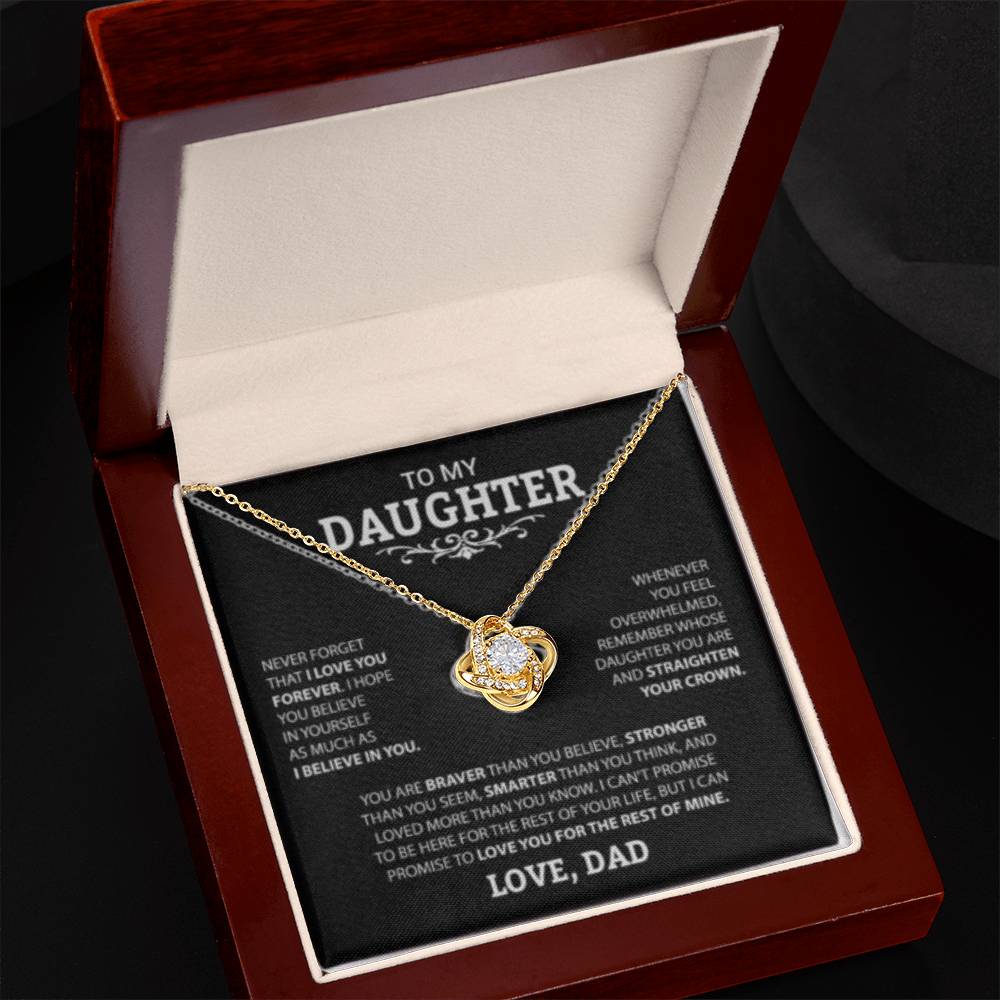 To My Daughter Love Knot Necklace