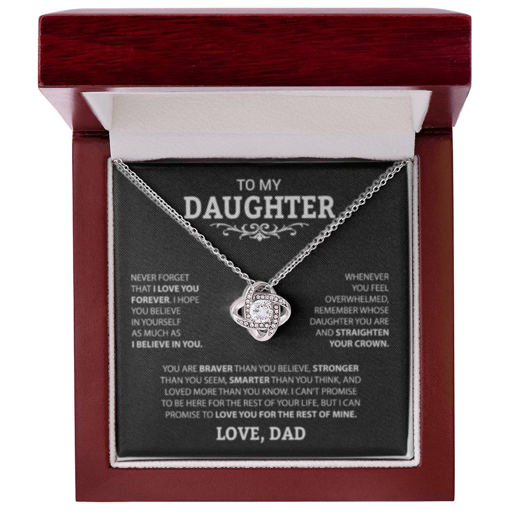 To My Daughter Love Knot Necklace