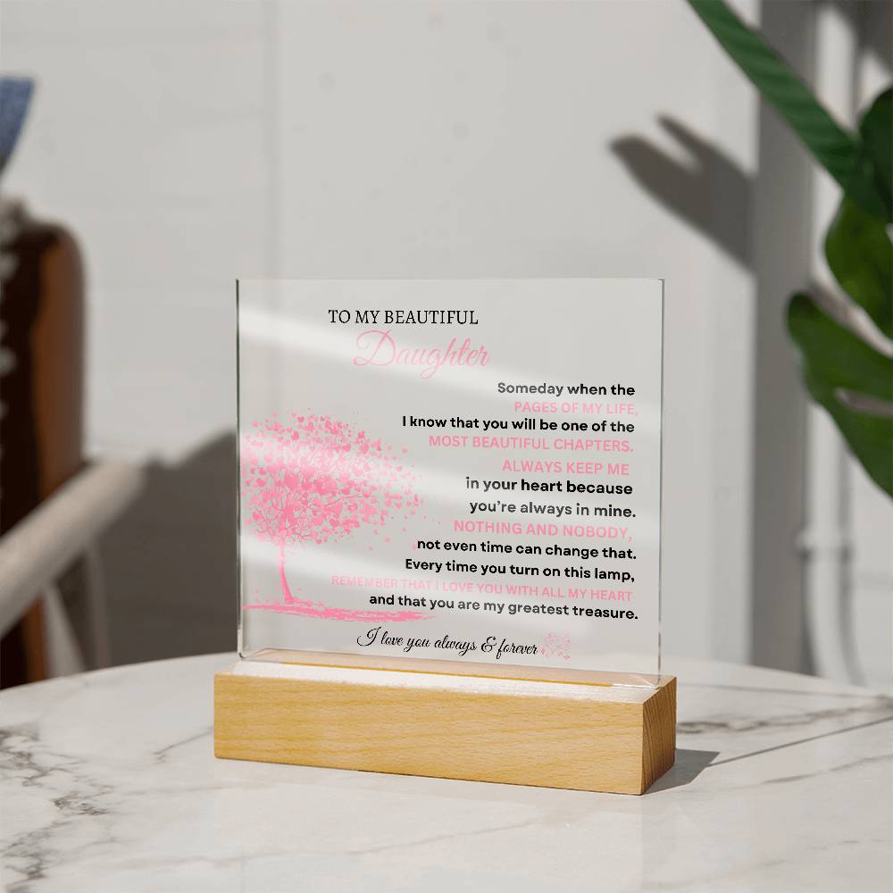 To My Daughter Acrylic Square Plaque