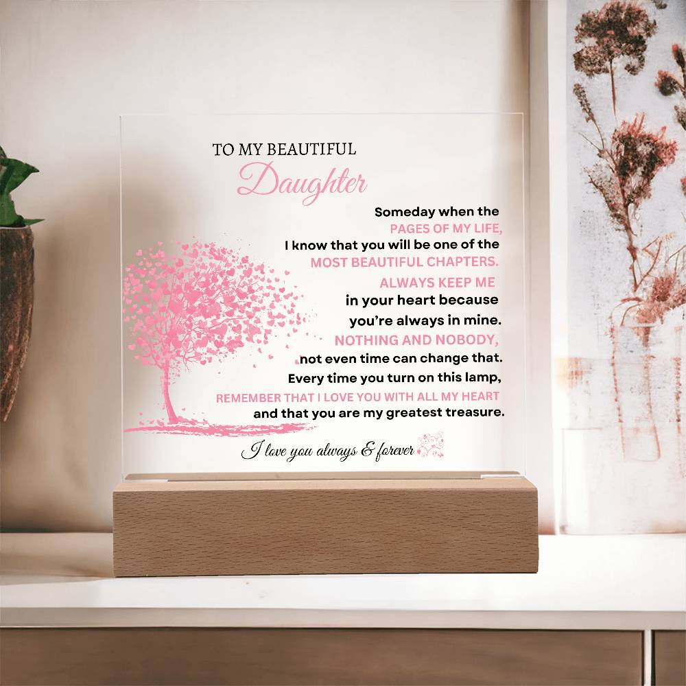 To My Daughter Acrylic Square Plaque