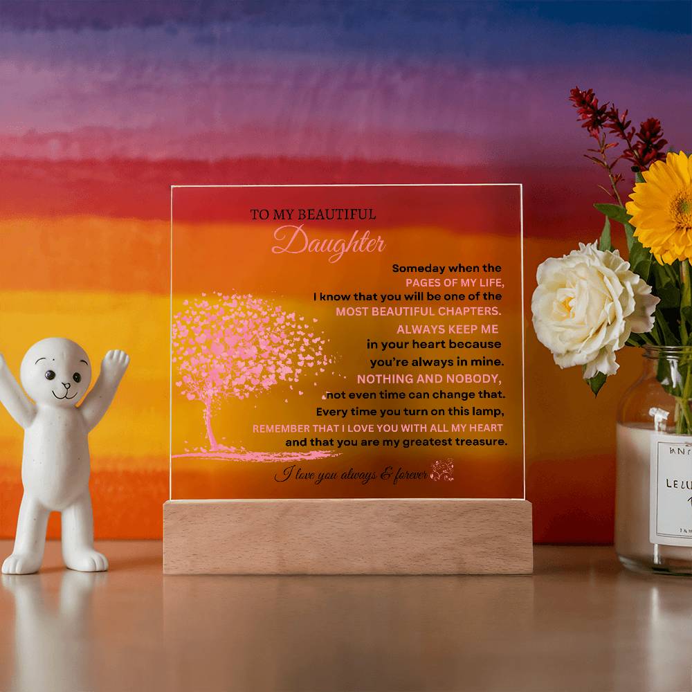 To My Daughter Acrylic Square Plaque