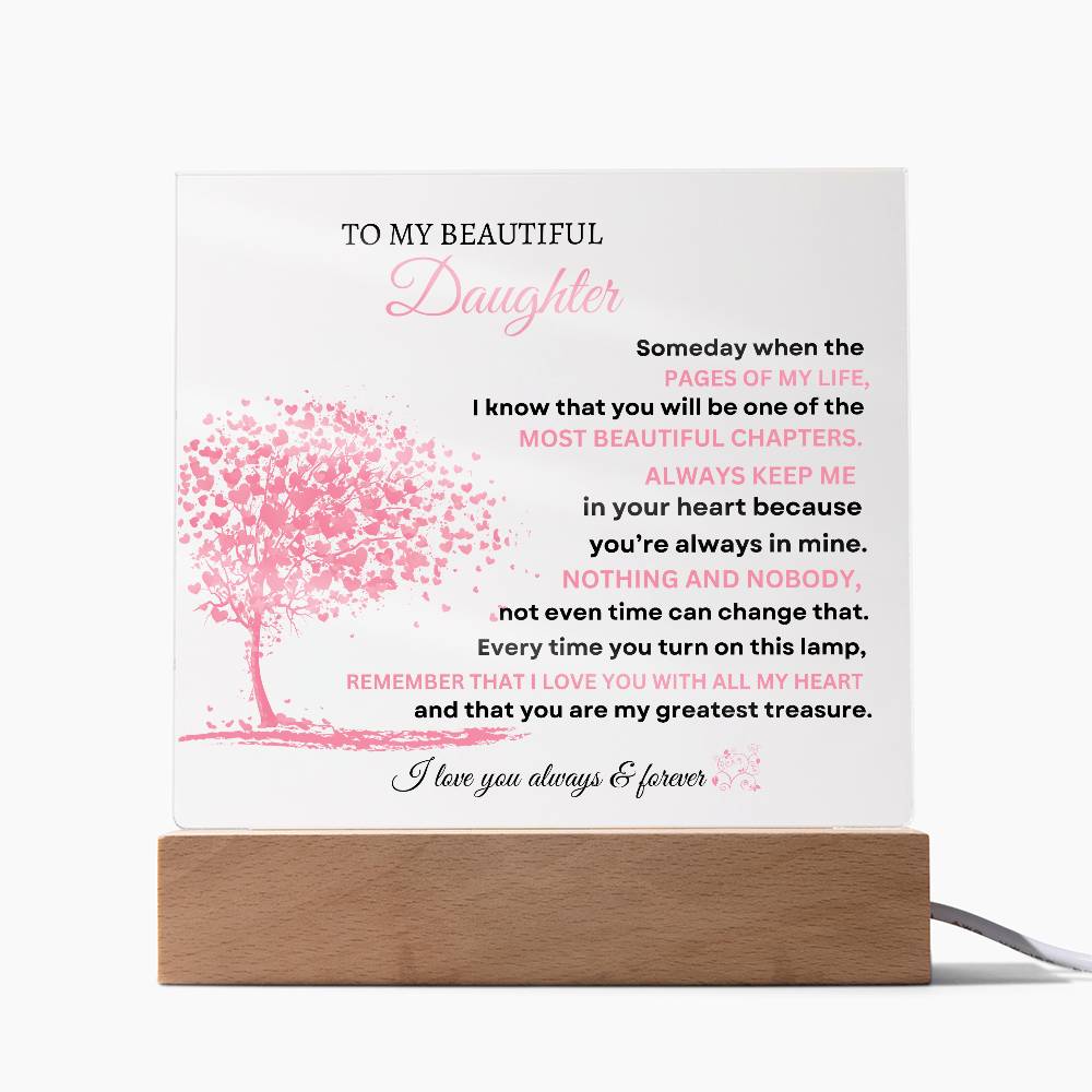 To My Daughter Acrylic Square Plaque