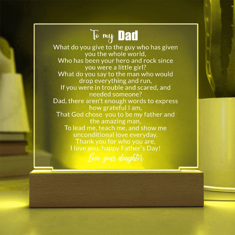 To My Dad | Happy Father's Day - Square Acrylic Plaque