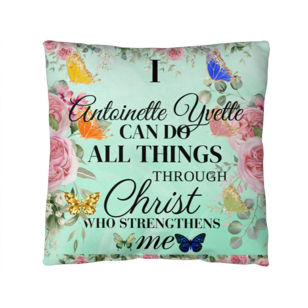 Personalize I Can Do All Things Classic Pillow Cover