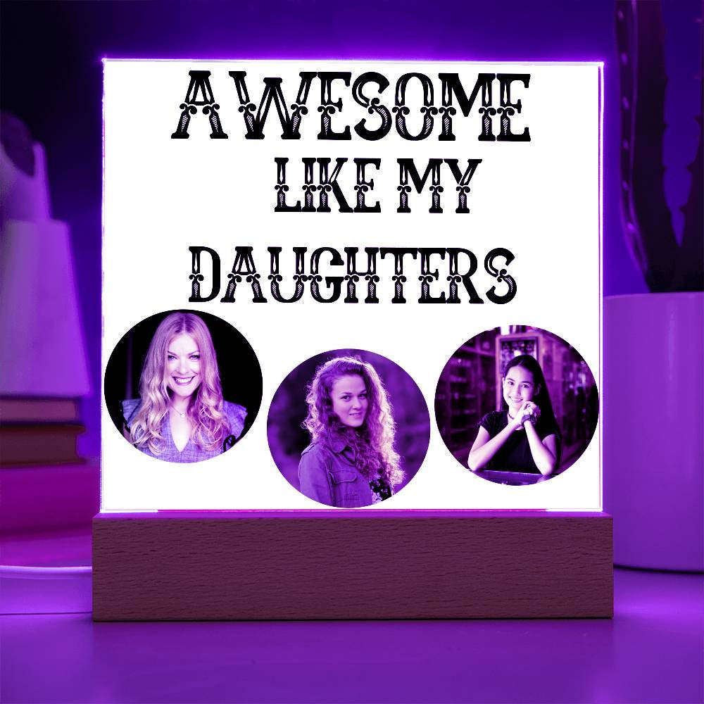 Personalized Acrylic Square Plaque LED