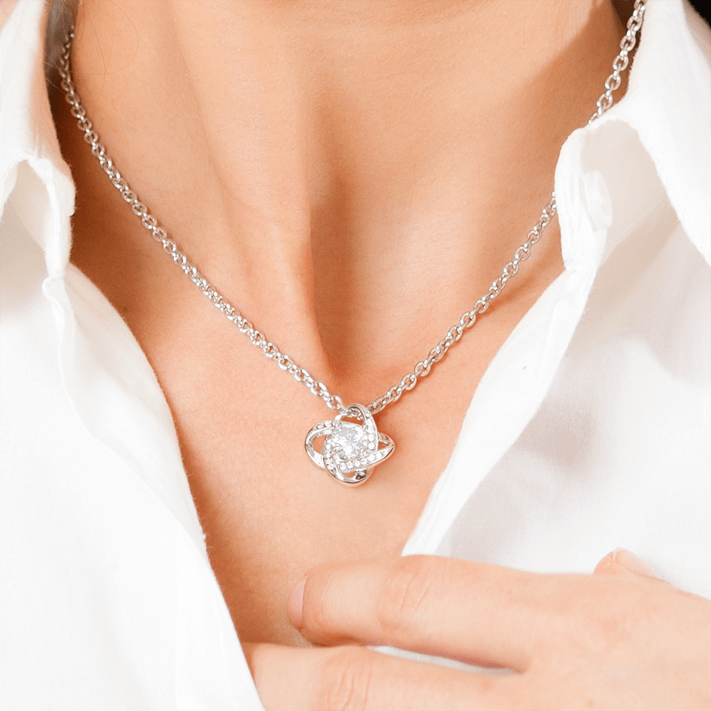 To My Amazing Daughter Love Knot Necklace