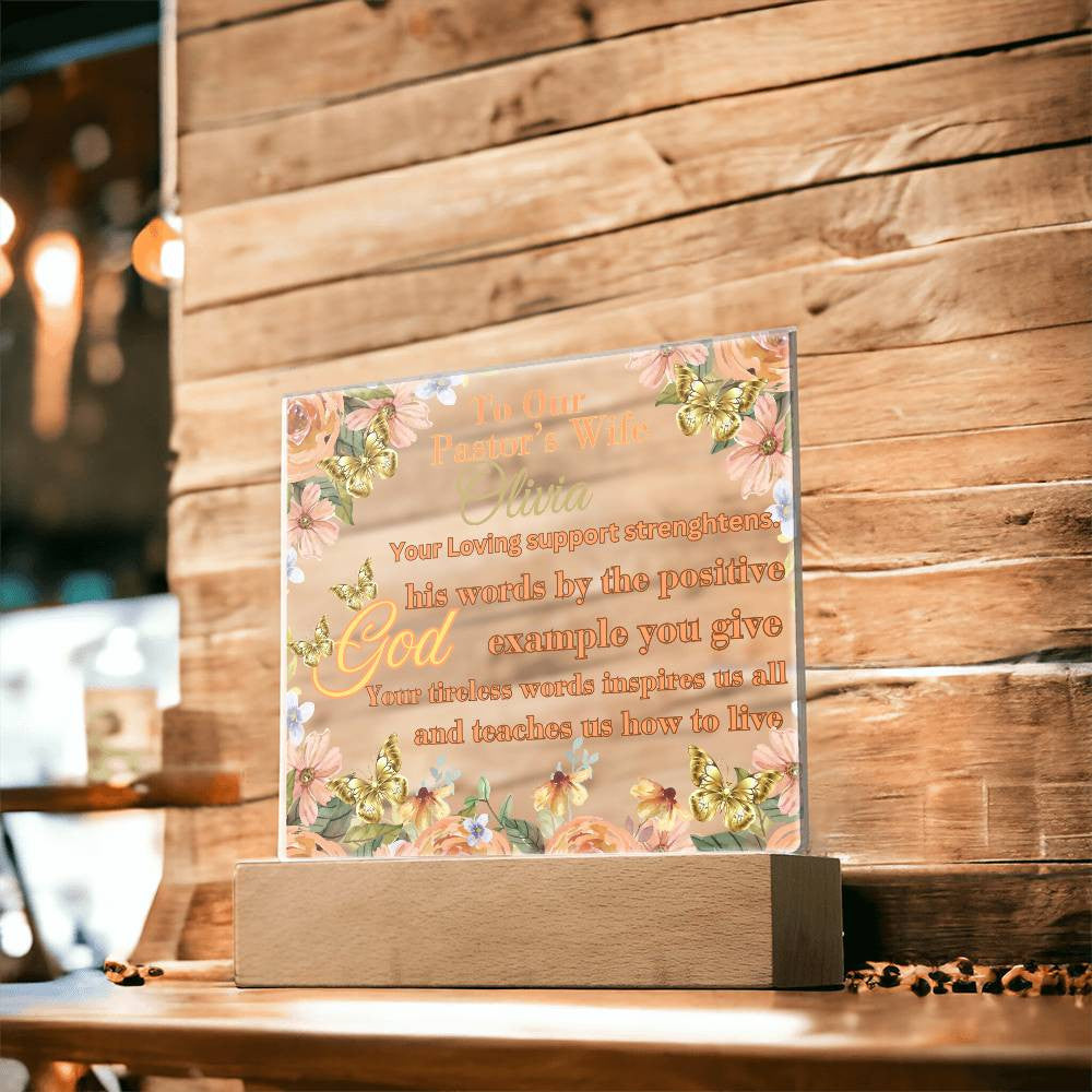 Pastor Wife Personalization Acrylic Square Plaque