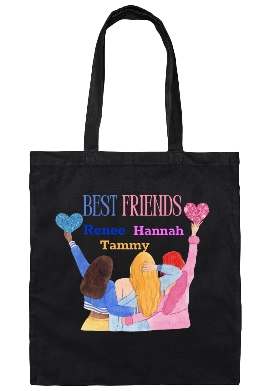 Personalize Best Friends Canvas Tote Bag