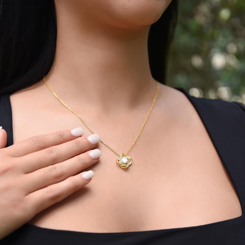 Personalized To My Beautiful Wife (Olivia) Love Knot Necklace