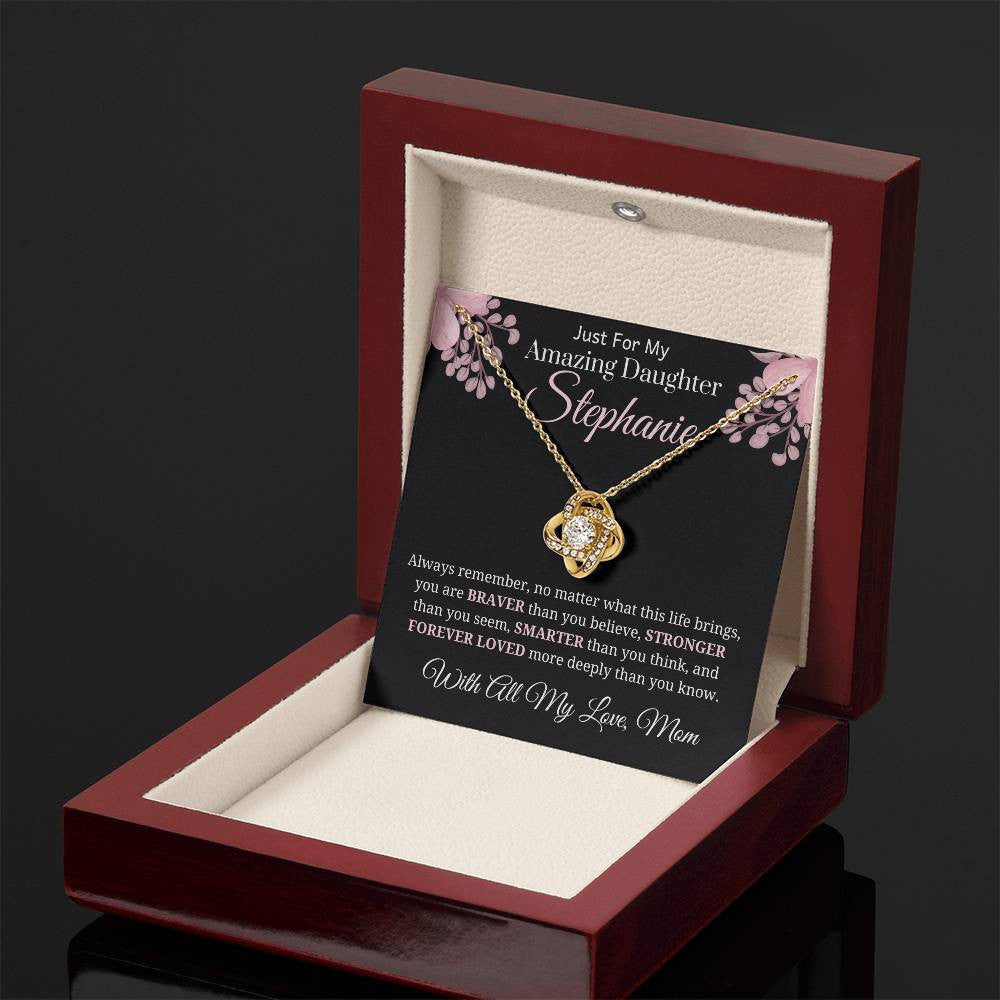 To My Amazing Daughter Love Knot Necklace