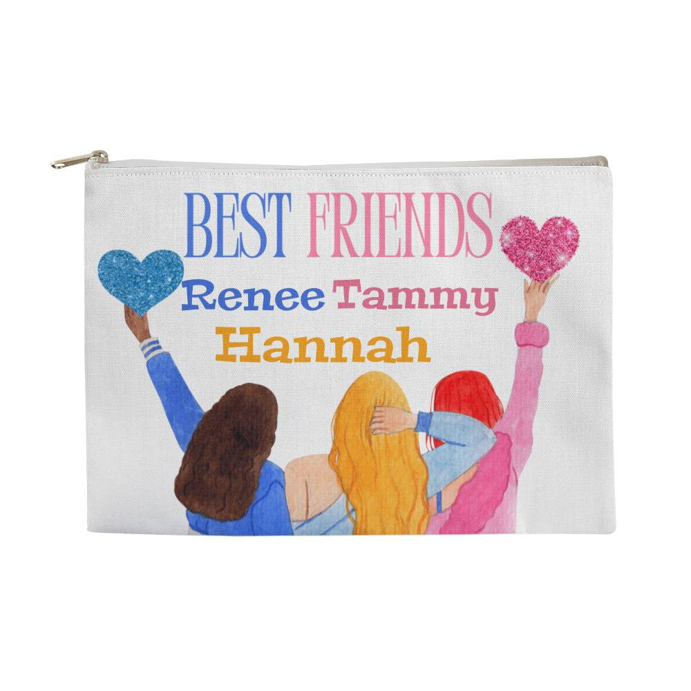 Personalized Fabric Zippered Pouch Large