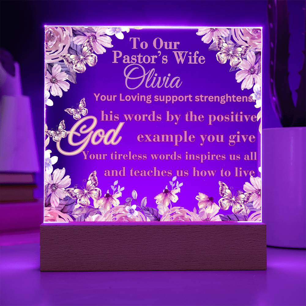 Pastor Wife Personalization Acrylic Square Plaque