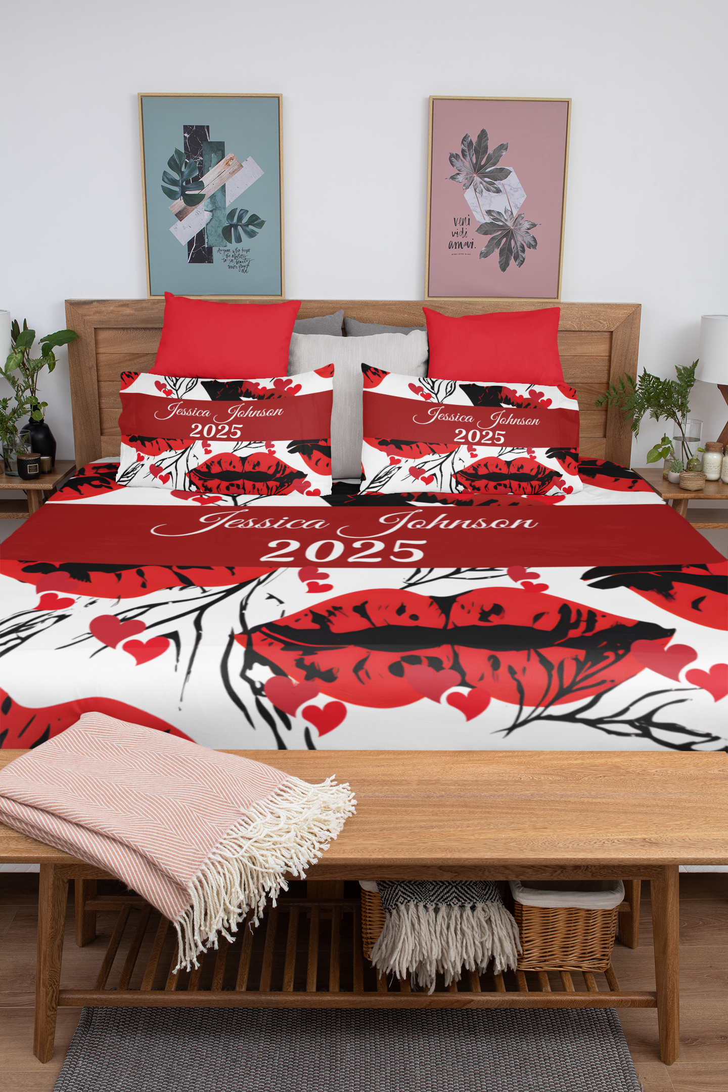 Personalized Kiss Me Valentine Blankets