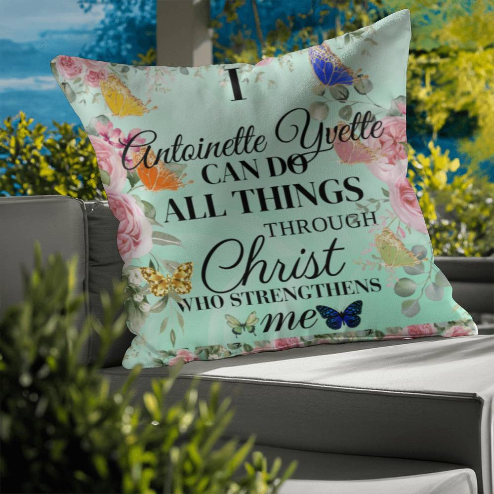 Personalize I Can Do All Things Classic Pillow Cover