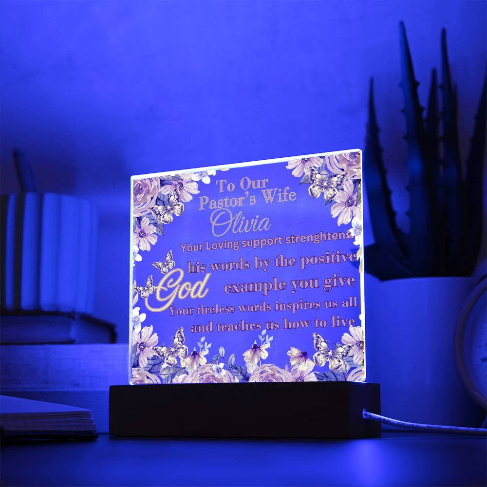 Pastor Wife Personalization Acrylic Square Plaque