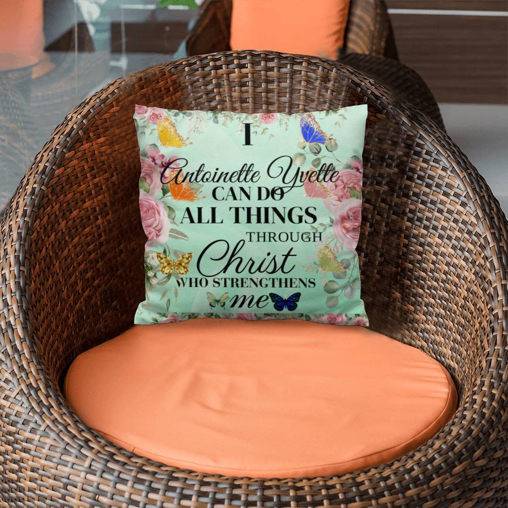 Personalize I Can Do All Things Classic Pillow Cover