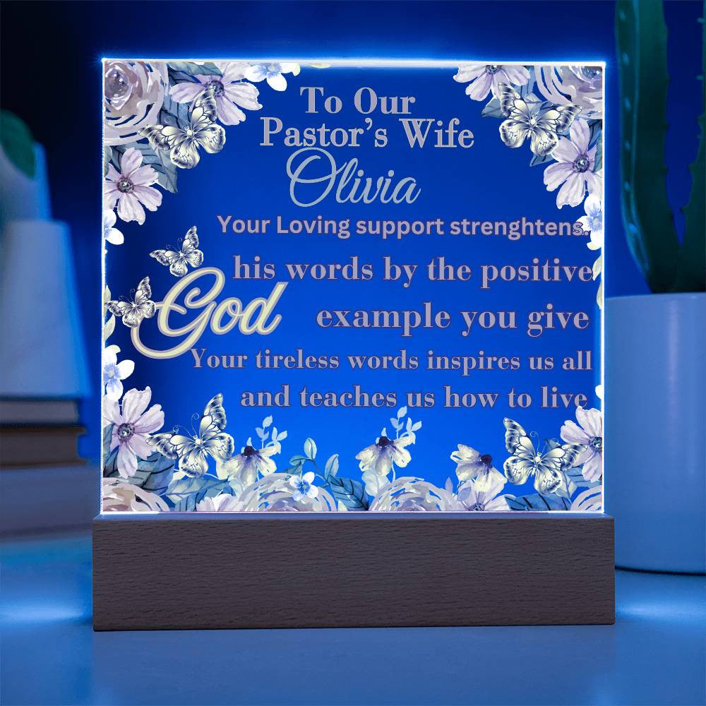 Pastor Wife Personalization Acrylic Square Plaque