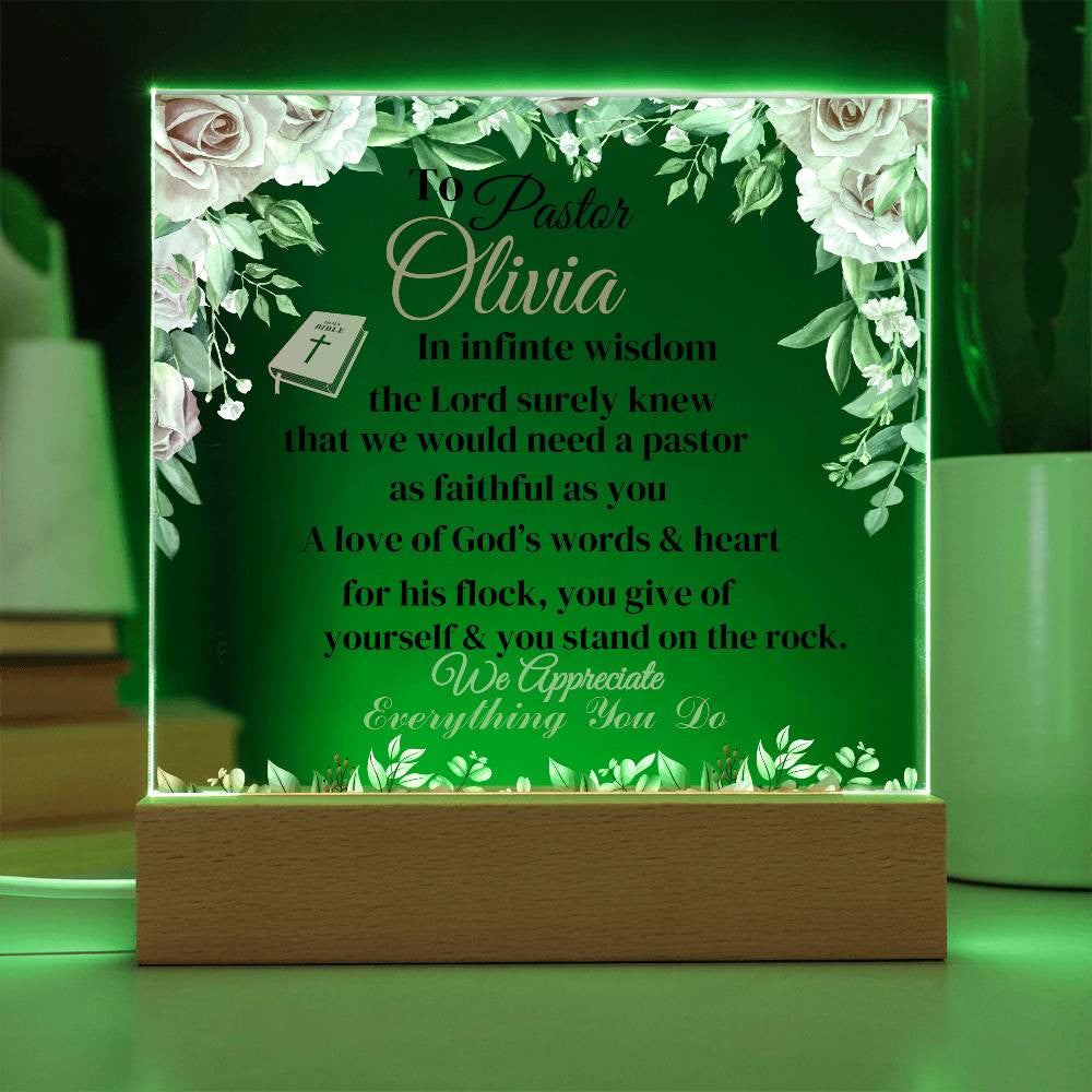 Pastor Personalized Acrylic Square Plaque