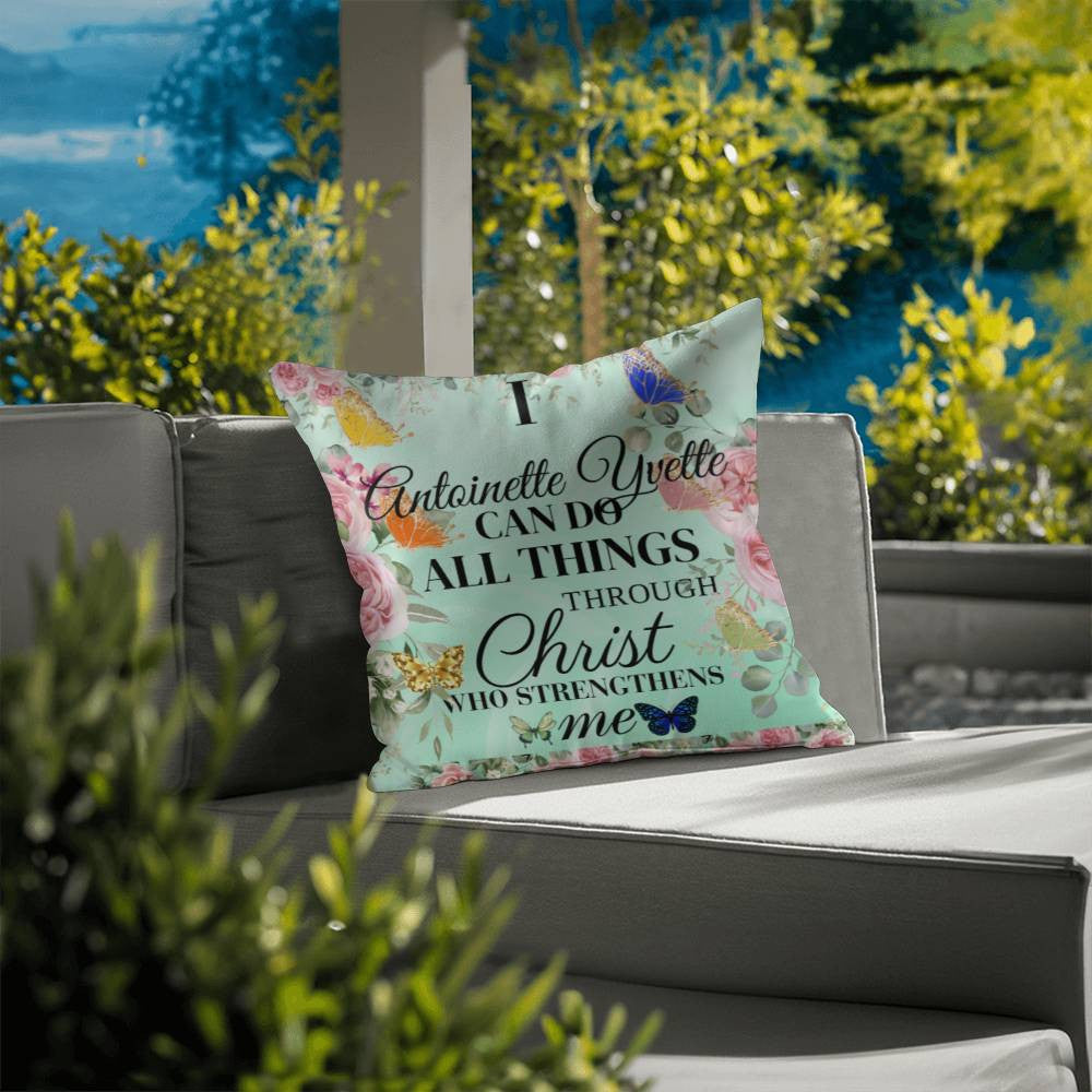 Personalize I Can Do All Things Classic Pillow Cover